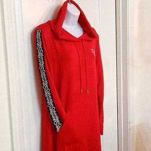 NWT🎁FREE GIFT INCLUDED 🎁Dress Midi Stretch Sport Hood Long Sleeves Cuffs